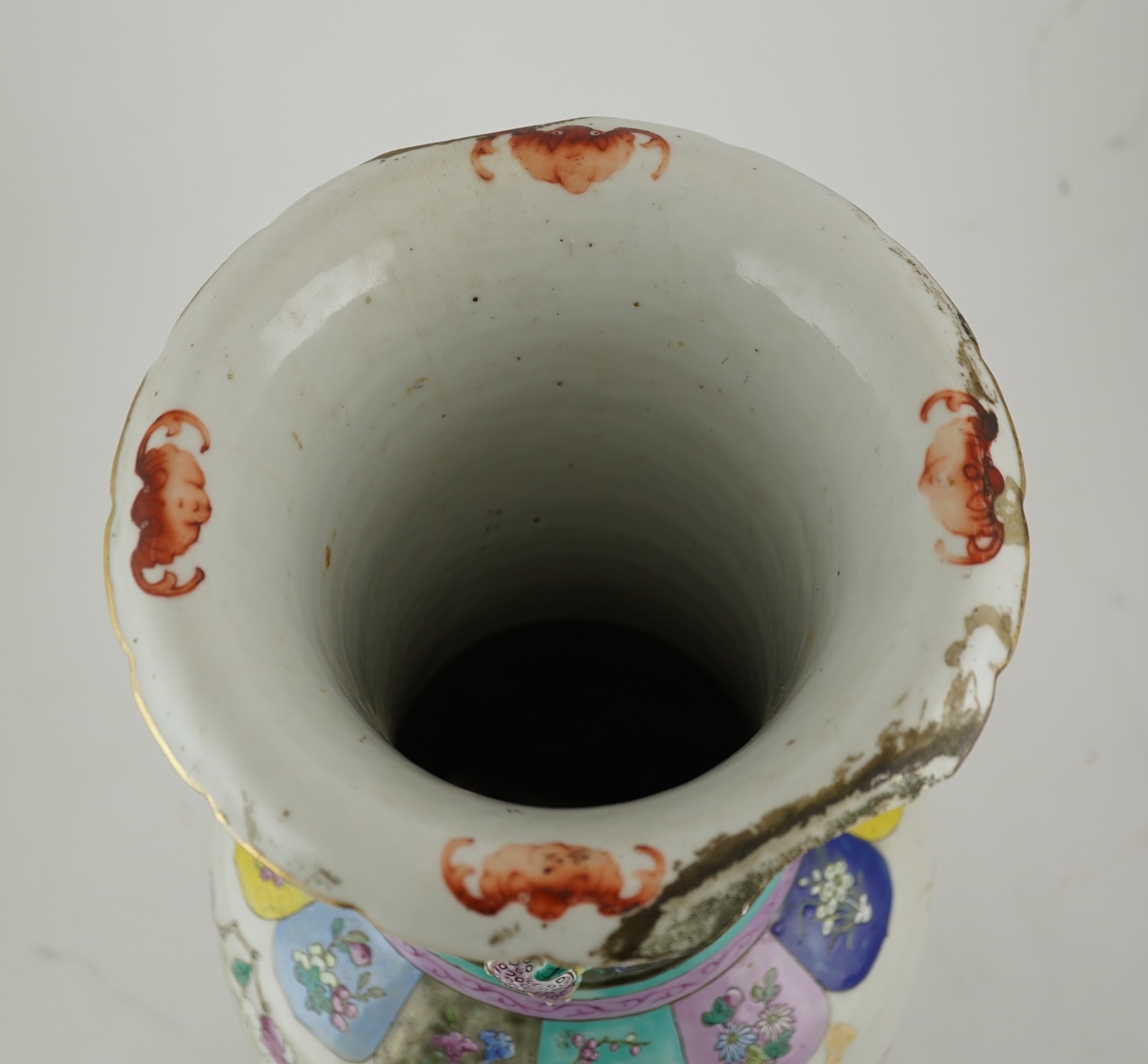 A large Chinese famille rose two-handled vase, mid 19th century